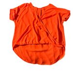 Lush Clothing Lush women's  neon orange v-neck twist blouse, longer in the back Photo 0
