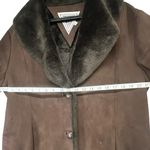 Marvin Richards Long Coat Womens XL Brown Faux Suede Faux Fur Lined Penny Lane Photo 6