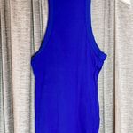 Free People  Royal Blue High Neck Ribbed Tank Top Size Small Photo 0