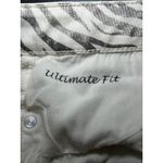 Chico's  Platinum Ultimate Fit Ankle Jeans Metallic Silver Zebra Print Size L/14‎ Photo 5