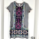 Anthropologie Akemi+Kin  Kaleidoscope Sweater Dress Short Sleeve Size S Gray Boho Photo 1