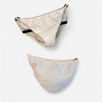 70s Cotton Boho Crochet String Bikini White Photo 3