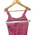 Land's End Women's Pink White Paisley Pattern Size 8 Built In Bra Scoop Neck Photo 4