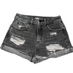 PacSun 🎄 Gray Denim Mom Shorts Photo 4