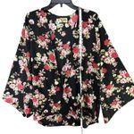 Show Me Your Mumu Kimono Womens S Black Floral Open Front Cover Up Boho Chic Photo 5
