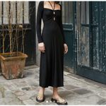 ✨Pixie Market Front Tie Cut Out Midi Black Sz Medium Dress✨ Photo 1