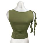 LIONESS Green Sleeveless Fringe Boat Neck Cami Camisole Blouse Tank Top Size XXS Photo 1