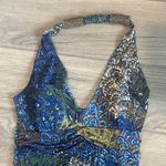 West Loop  Blue and Yellow Halter Sundress for Resort Photo 1