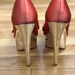 Wild Pair Metallic Platform Satin 'Carina' Heels - Size 6 Photo 3