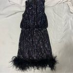Eliza J  Feather Trim Sequined Dress new Photo 5