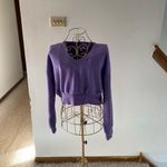 BP NWT  purple dahlia v neck cropped sweatshirt S 80% organic cotton Photo 1