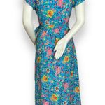 PRETTYGARDEN Wrap Dress Blue Floral Women Size Medium Short Sleeve Summer Spring Photo 1