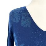 Daniel Rainn Ari V-Neck Floral Sweater Blue Navy Size Small Photo 2