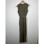 Karen Millen Utility Jumpsuit Size 4 Olive Green Lace Up Crop Wide Leg Photo 5
