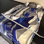 Oasis 100% Silk cocoon mini dress by  ,abstract print in blue/gray/cream, M Photo 9