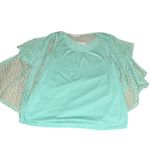 Sag Harbor Womens Aqua Blue Lace Overlay Tank Top Size Large Photo 2
