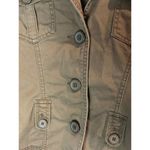 SO  Medium Brown Military Maverick Bomber Jacket Button Patch Neutral Photo 4