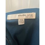 Studio 1 Teal And Black Sleeveless Polyester Dress Size 16 business casual Blue Photo 4