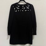 Maje  Glycine Black Long Sleeve Crepe Mini Dress with Velvet Trim Size M Medium Photo 2