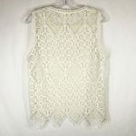 Deletta Anthropologie  Medium Lacework Top White‎ Sheer Sleeveless Cami Tank 1163 Photo 4