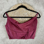 Lulu’s Satin Cowl Burgundy Tank Top Size S Red Photo 1