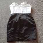 Impressions Impression Bridal Black & White Strapless Dress SIZE 10 – Lace Appliqué Cocktail Photo 3