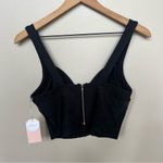 Blashe Los Angeles NWT Black Sleeveless Corset Bustier Crop Top Zipper Medium Photo 6