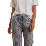 Lucky Brand  Women's Small Heather Blue w/Stars Pull On Pajama Bottoms Drawstring Photo 0