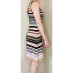 Karen Kane Colorful Chevron Stripes Printed Knee-Length Preppy Sleeveless Dress Photo 3