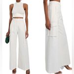 Torn By Ronny Kobo  Wide Leg Cargo Pant Linen Blend Bernee $350 large stone color Photo 1