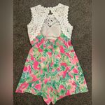 Lilly Pulitzer  Sadie Romper Size 0 Raz Berry Catty Shack Photo 2