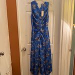 MELLODAY  Blue Floral Asymmetrical Midi Skirt Photo 8