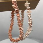 2 Beachy Coastal Pink Orange Coral Shell Chip Multi Strand Handmade Bracelets 7" Photo 0