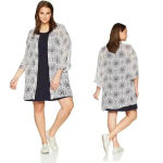 Plus Size Sleeveless Dress w/ Chiffon Kimono Cover Up 2X White Photo 1