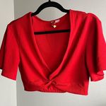 Divided H&M Red Crop Blouse Photo 1