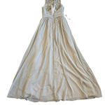 Azazie  Luz Bridesmaid Dress Gown Silver Grey Lace Flowy Size A2 2 Women's NWT Photo 6