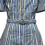 Nicholas Tiana Cotton Shirt Dress In Bengal Stripe Olympic Blue Size US 0 Photo 4