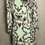 Milly  Long Sleeve Silk Dress in Mint and Black Size 8 Photo 0