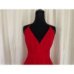 Saints + Secrets Sz M Red Tiered Romper Ruffles Spaghetti Strap V Photo 3