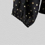 Banana Republic Y2K  Metallic Dot Wrap Blouse Black Top- Sz. Medium Coquette Girl Photo 11