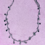 650. Gunmetal Glass Choker with Black Accents Silver Photo 0