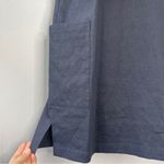 Theory  Linen Blend Shift Dress Womens Size 0 Blue Timeless Capsule Minimalist Photo 3