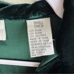 Jacqueline Ferrar  hunter green velvet long sleeve button up size small Photo 2