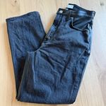 Abercrombie & Fitch Black denim/ leather pants Photo 0