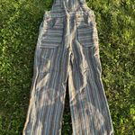 Striped Retro Tweed Overalls Gray Size XS Photo 0