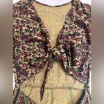 Free People  Bali Surf Date Romper Green/Burgundy Floral Photo 5