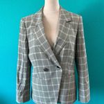 J.Crew Devon Plaid Italian Stretch Wool Blazer Double Breasted Girlboss Size 8 Photo 1