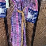 NWT Aratta 100% Cotton Duster Cardigan with Embroidered Cuffs and Attached Belt Blue Size L Photo 7