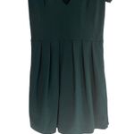 ZARA Short Sleeve V Neck Shorts Romper Lined Button Zip Back XS Green #3183 Photo 2