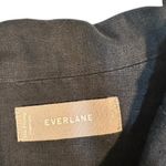 Everlane  Black Short Sleeve Collared 100% Linen Button Down Shirt Women Sz 2 Photo 5